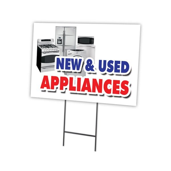 Signmission New & Used Appliances Yard & Stake outdoor plastic coroplast window, C-1216 New & Used Appliances C-1216 New & Used Appliances - main